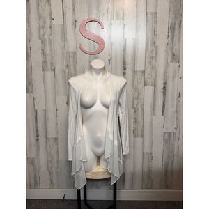 Elle White Lightweight Waterfall Cardigan Size Small